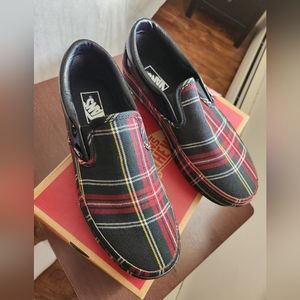 VANS Plaid/Patent Leather Slip On